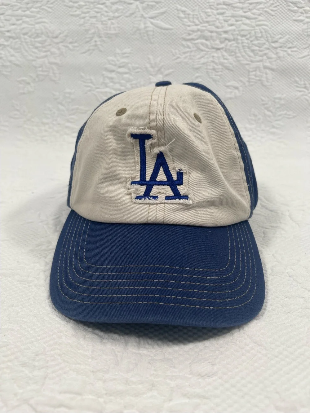 Kids Two-Tone Cream and Navy LA Baseball Cap